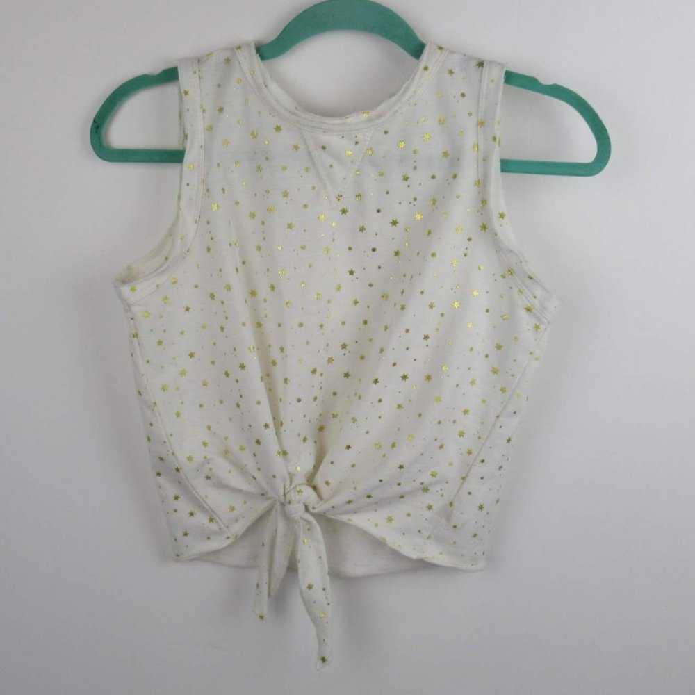 Vintage Havana Girls' Stars Tie Front Tank Raw Hems L/14